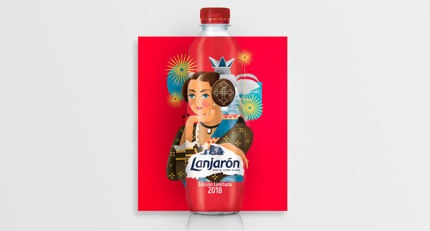 lajaron-fallas valencia 2018-botella-carlos anguis-ilustracion-packaging-barcelona